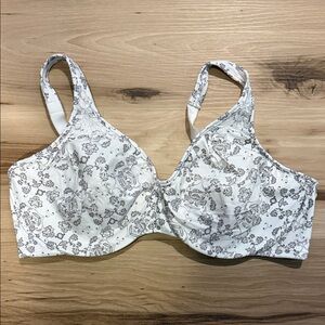 Bali White and Gray Floral Bra